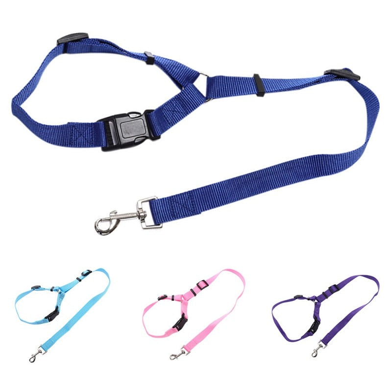 Pet Car Seat Belt for Dogs - Adjustable Nylon Safety Leash with Quick Release