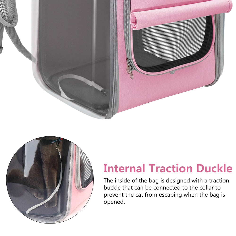 Pet Cat Carrier Backpack Breathable Cat Travel Outdoor Shoulder Bag For Small Dogs Cats Portable Packaging Carrying Pet Supplies